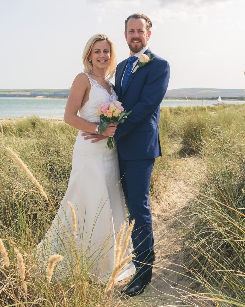 Bride and Groom wedding photography at sandbanks beach | Dorset Wedding Photographer | Thomas Whild Photography